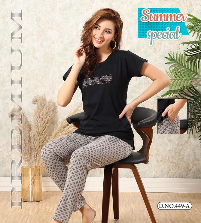 Summer Special Vol 449 Hosiery Cotton Night Suits Catalog
